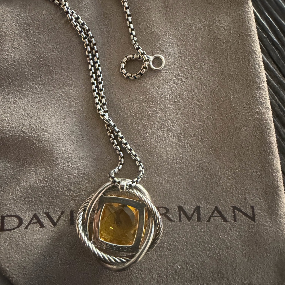 David Yurman Silver Necklace with Citrine Pendant - Picture 2 of 2